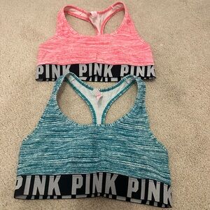 PINK Victoria's Secret Sports Bras - Pink and Blue (set of 2)